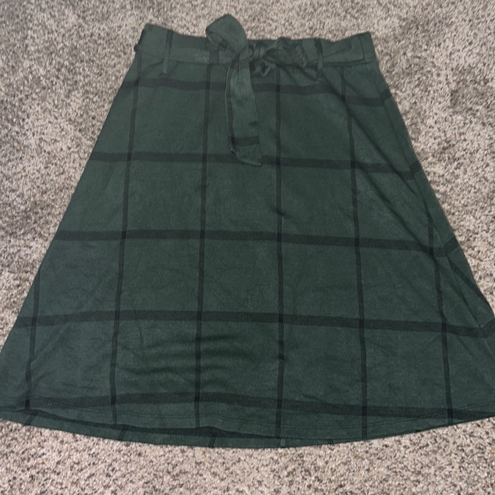 Plaid A Line Skirt